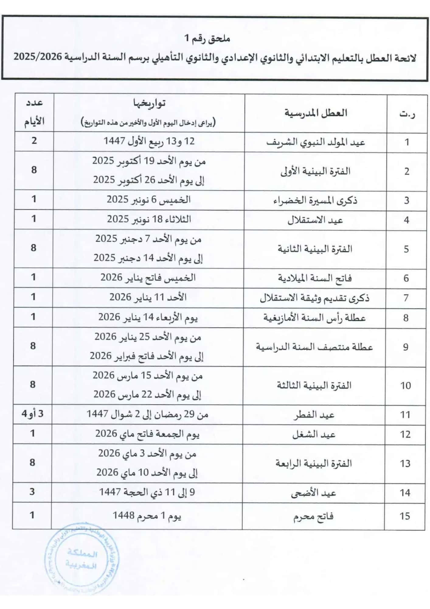 الإطار المرجعي لمادة الرياضيات — علوم رياضية BACSM 2026