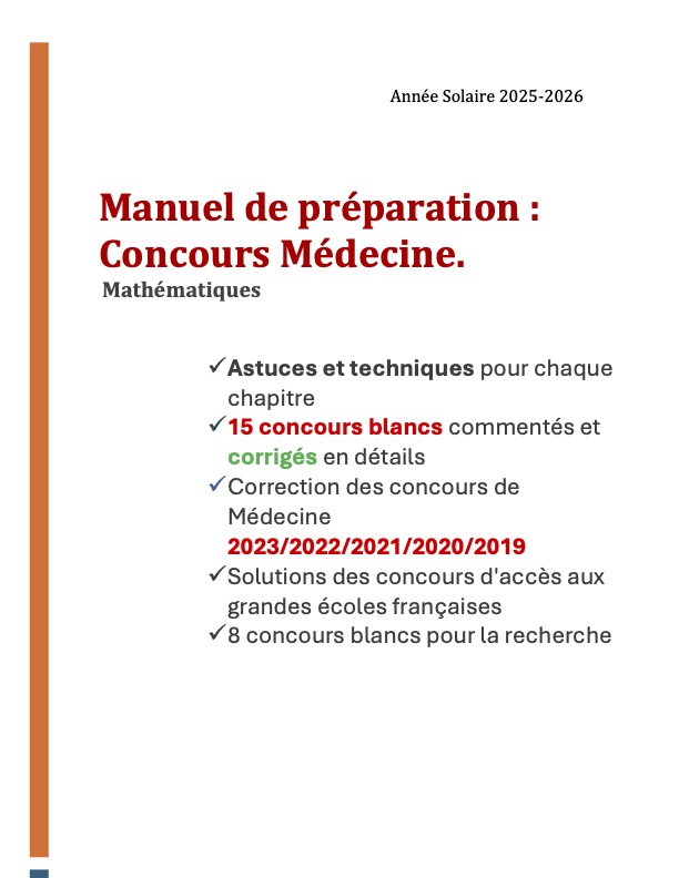 Livre corrig&eacute;s concours M&eacute;decine-Pharmacie